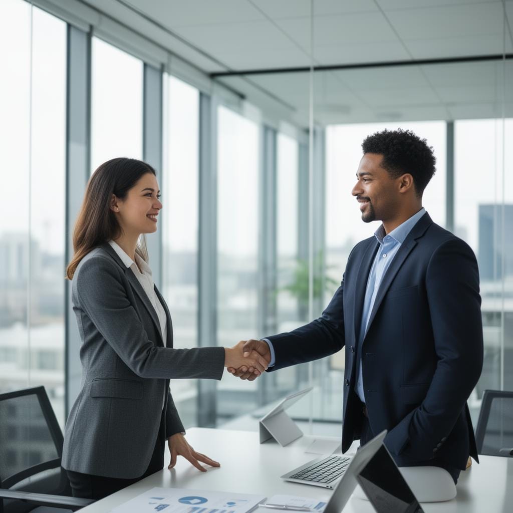 International business partners trusting Transverge